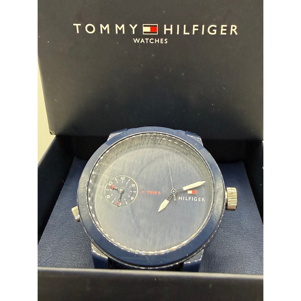 Tommy Hilfiger Men's Watch Navy Blue Dial Dual Time w/ Box - Needs Battery